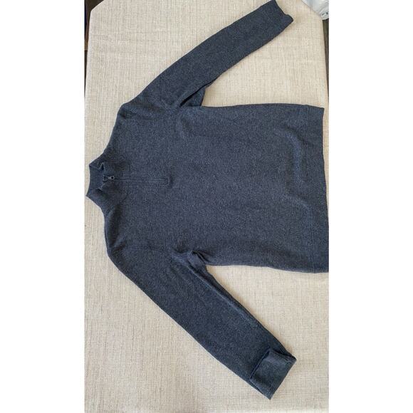 RAG & BONE 100% Wool Trim: Lamb Leather Men's Quarter Zip Sweater M - Picture 2 of 9